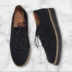 L'Amour des Pieds Ximena Black Suede Leathet Lace Up Shoes Size 9
